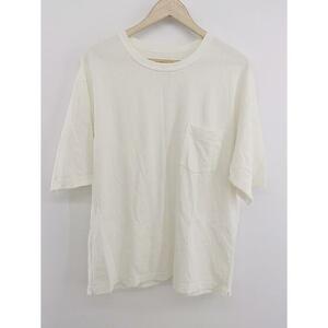 ◇ green label relaxing UNITED ARROWS 胸ポケット 半袖 Tシャツ カットソー サイズXL オフホワイト メンズ P