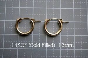 フープピアス　13mm　K14GF ゴールドフィルド　1ペア / 別売りのフープ用チャームをアレンジ・コーディネイトしてお楽しみください