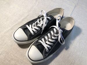 Converse ALL STAR 9.5 28cm ブラック レザー OX Chuck Taylor チャック・テイラー オールスター Leather 