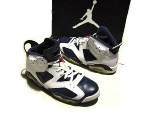 NIKE 28㎝ ナイキ 384664 130 ジョーダン エア ジョーダン 6 レトロ 紺 ネイビー AIRJORDAN 6 RETRO WHITE/VARSITY RED-MIDNIGHT NAVY