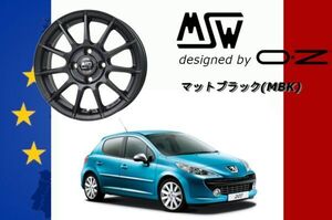 MSW85 -2 / エムエスダブリュー OZ 17インチ ホイール 7.0J +28 4/108 ハブ径65.1 マットガンメタル プジョー207 -2012ｙ 1台分 送料無料