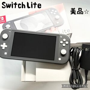 【美品☆】ニンテンドー switch Lite グレー 外箱 充電器付き 動作