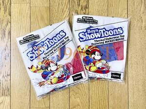 最高に可愛いNOSヘインズShowToonsミッキーサーマルトップ Boys M(6-8) 104-127cm 2枚セット MADE IN USA