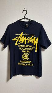 1スタ STUSSY ステューシー Tシャツ S WORLD TOUR Tee 半袖 ブラック ストリート