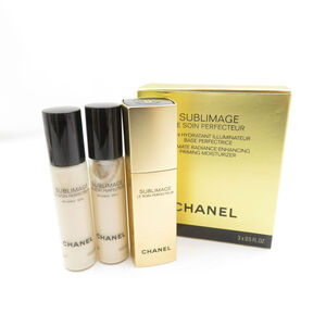 美品 CHANEL シャネル サブリマージュ ル ソワン ペルフェクトゥール 乳液/化粧下地 15ml×3本 セット リフィル 残量多 BU4340T