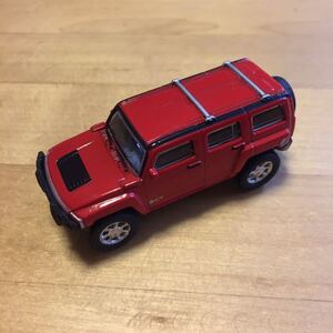 ハマーH3赤レッドミニカーHUMMER1/64スケールか1/72スケール位