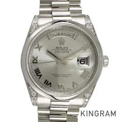 ロレックス ROLEX デイデイト 118296 Pt ダイヤモンド 自動巻 メンズ 腕時計 ss【中古】