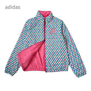 adidas golf アディダスゴルフ リバーシブル ジャケット ピンク 総柄 マルチカラー ジャンパー アウター レディース かわいい