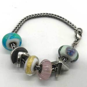 トロールビーズ ビーズ ブレスレット ガラス SV925 Aランク Trollbeads 中古 六甲道店