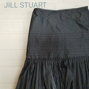 JILLSTUART ジル スチュアート タイトスカート ドット柄 プリーツ ひざ丈 レディース ボトムス サイズ2 ブラック ポリエステル100% m272