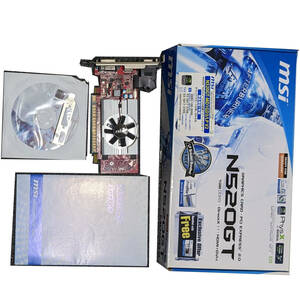 【美品】MSI MSI N520GT-MD1GD3 LP V2 [GeFORCE GT520 PCIe2.0x16 ロープロファイル対応]