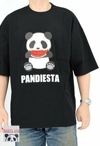 スイカ大好きパンダさんBIG Tee◆PANDIESTA JAPAN ブラックMサイズ 554107 パンディエスタジャパン ゆったりめ オーバーサイズ