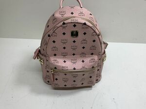 ●MCM　エムシーエム　ヴィセトス柄　リュック　スタッズ　デイパック　ピンク