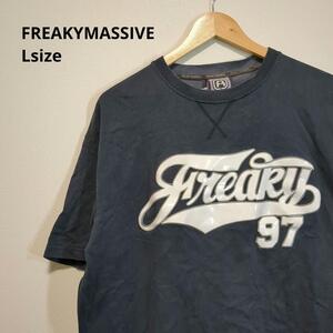 FREAKYMASSIVE　フリーキー半袖Tシャツ　紺　メンズL　　h5