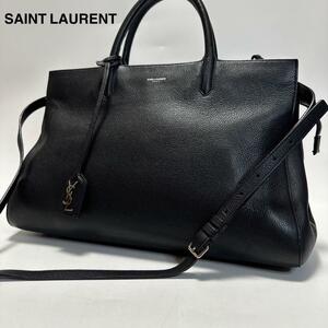 f46【極美品】サンローランパリ　SAINT LAURENT PARIS　カバリヴゴーシュ　YSLロゴ　ブラック　黒　2way　ショルダーバッグ　ハンドバッグ