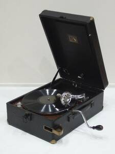 HMV 102 gramophone　ポータブル蓄音機　◆再生OK・難あり