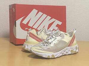 ほぼ未使用★NIKE REACT ELEMENT 87 "WHITE" Sail Light Bone AQ1090-100 ナイキ リアクト エレメント スニーカー US10 28cm