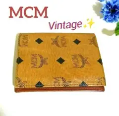 【MCM】　本革　薄型折財布　パスケース　Vintage❗　⭐中古美品⭐