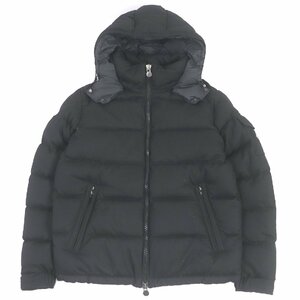 美品□MONCLER モンクレール 20-21AW MONTGENEVRE ウール ロゴワッペン WZIP フーデッド ダウンジャケット ブラック 3 正規品 メンズ