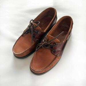 PARABOOT パラブーツ BARTH バース デッキシューズ ブラウン フランス beams別注 ２トーン コンビカラー【１円〜スタート】 古着