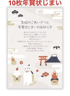 年賀状10枚　年賀状じまい2025（新年お知らせ）私製10枚入りパピレイ