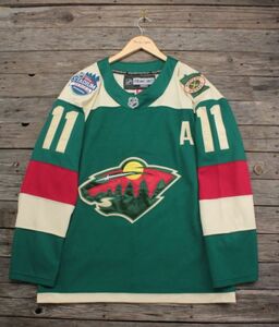 リーボック製 NHL ミネソタ ワイルド #11 ZachPARISE ホッケージャージ 緑 表50