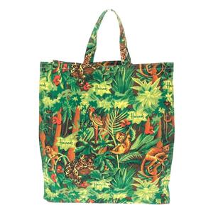 ◆Harrods ハロッズ トートバッグ◆ グリーン コットン アニマル柄 レディース bag 鞄