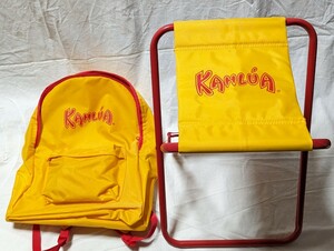 激レア!Kahlua★プロモ グッズ★キャンペーン当選品★バッグパック＆折り畳み椅子スツール★黄＆赤★インテリア★同時梱包可!ナップサック