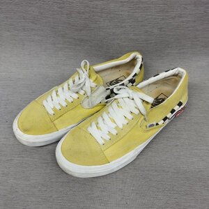 A807 VANS バンズ ヴァンズ スニーカー ローカット シューズ 切替 スエード ブロックチェック イエロー メンズ 27.5cm スリッポン