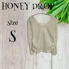 HONEY DROPハニードロップ　メッシュ·リボンプルオーバー【S】ホワイト