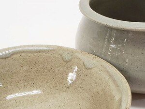 赤膚焼 赤膚山 香炉とお茶碗のセット 工芸品 和食器 生活雑貨 FO-7 20210925