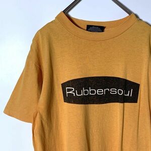 ビンテージ RUBBER SOUL ラバーソウル プリント 半袖Tシャツ USA製 シングルステッチ イエロー 匿名配送