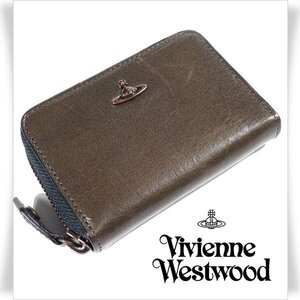 未使用1円～★Vivienne Westwood ヴィヴィアンウエストウッド 牛革レザー コッパー 小銭入れ財布 コインケース カード 本物◆4174◆