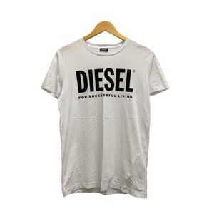 ディーゼル DIESEL FOR SUCCESSFUL LIVING Tシャツ 半袖 クルーネック 無地 ロゴプリント コットン M 白 ホワイト 黒 ブラック メンズ