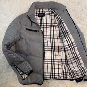 【未使用級/M】バーバリーブラックレーベル ダウンジャケット ギンガムチェック BURBERRY BLACK LABEL ライダース アウター メガノバ 肉厚