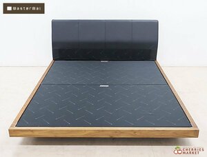 ◆展示品◆ MasterWal マスターウォール DANISH BED デニッシュ ベッド クイーンベッド ベッドフレーム ウォールナット×黒革 35万