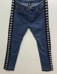 【美品】Kappa Kontroll Denim Pants ライン入スキニーデニム　サイズXL