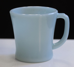 ファイヤーキング マグ ターコイズブルー Dハンドル 耐熱 ミルクガラス コーヒー アメリカ アンティーク ビンテージ