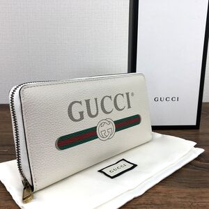 送料込み！ 未使用品 GUCCI ジップウォレット 496317 ホワイト 箱付き プレゼントにも！ 91