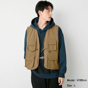 【新品】 ジーユー GU ユーティリティ ベスト NT+E /36 ・BROWN/men・Ｓ/2020.10//2-19/