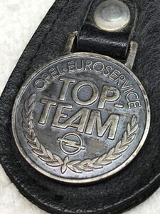 オペル ユーロサービス OPEL TOP TEAM キーホルダー ラリー rally コレクション マニア レトロ Euro Service 革製 メタルオーナメント