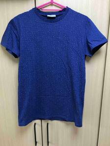 正規 13SS Dior Homme ディオールオム KRIS VAN ASSCHE クリスヴァンアッシュ 総柄 紺 Tシャツ XXS 333J660I7411