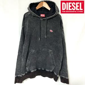 DIESEL ディーゼル D-Um-Rib Track Denim Hoodie スウェット パーカー デニム フーディー メンズ ユニセックス S ブラック ブラウン