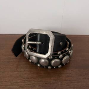 ★ 送料込み ビンテージ レザー スタッズ ベルト バイカー ウエスタン STUD BELT HTC RRL OLD STUD WOLF