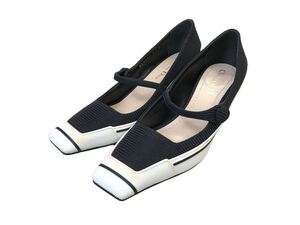 (D) Christian Dior クリスチャンディオール 22-23AW D-MOTION PUMPS 37 ブラック ホワイト パンプス (ma)