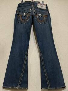 ※TRUE RELIGION トゥルーレリジョン RAINBOW JOEY レインボー デニムパンツ 濃いめインディゴ 米国製 29 　 BJBD.I