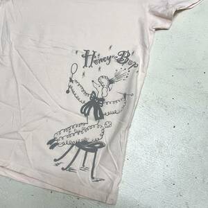 古着 HONEY BOP プリント Tシャツ Mサイズ ピンク / プードル 可愛い アニマル 犬 動物 半袖 パステル キャラクター レディース