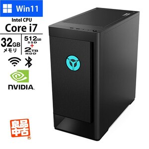 デスクトップ Lenovo ゲーミングパソコン Legion T560i Core i7-11700F メモリ32GB SSD512GB HDD2TB 無線LAN RTX3070 Win11 メーカー再生品