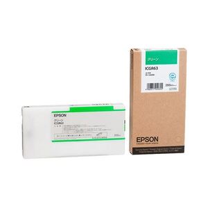 【新品】(まとめ) エプソン EPSON インクカートリッジ グリーン 200ml ICGR63 1個 〔×10セット〕