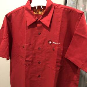 レッドキャップ ヴィンテージ ワークシャツ 極美品 赤 企業 ワンポイント 無地 Work Shirt コットン